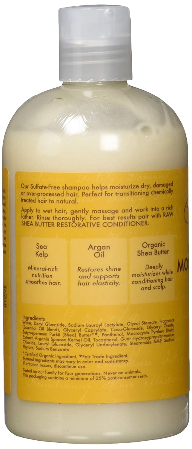 Shea Moisture Moist Retention Shampoo 13oz bottle with yellow label