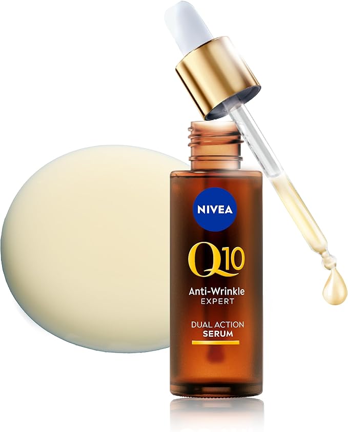 Nivea Q10 Anti-Wrinkle Expert Dual Action Serum 30ml bottle with dropper