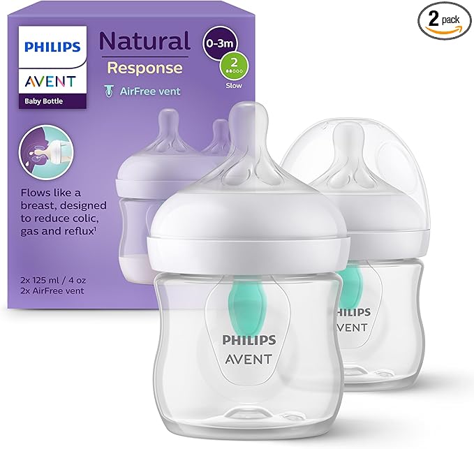Philips Avent Natural Response 125ml baby bottles 2 pack with AirFree vent