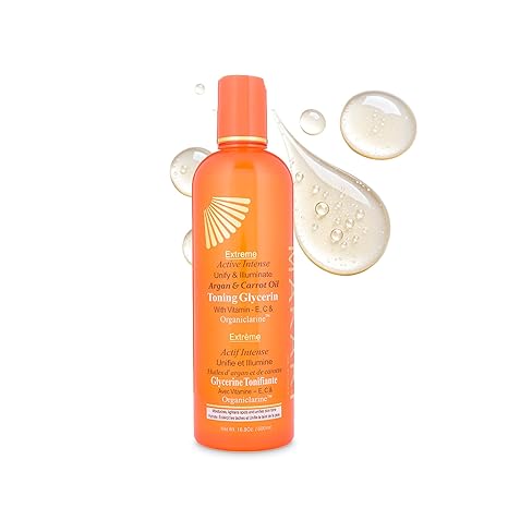 Makari Extreme Argan & Carrot Oil Tone Boosting Gel bottle with orange packaging