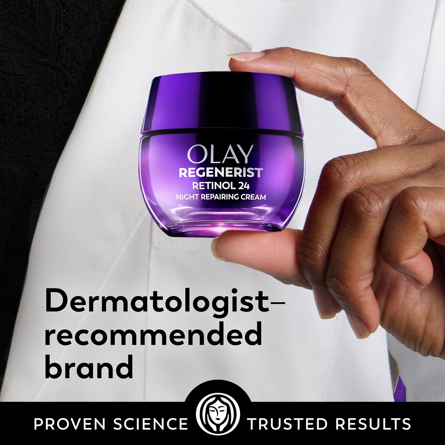 Olay Regenerist Retinol 24 night repairing cream purple jar fragrance free