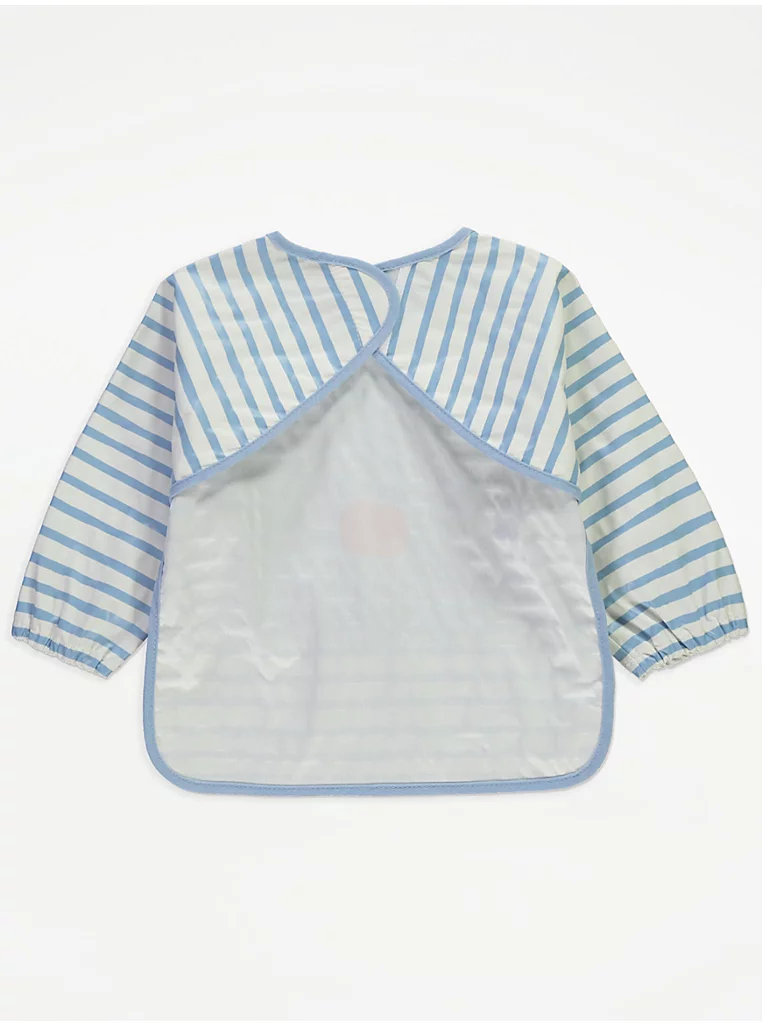 George Baby Ipack blue striped coverall bib with long sleeves for boys