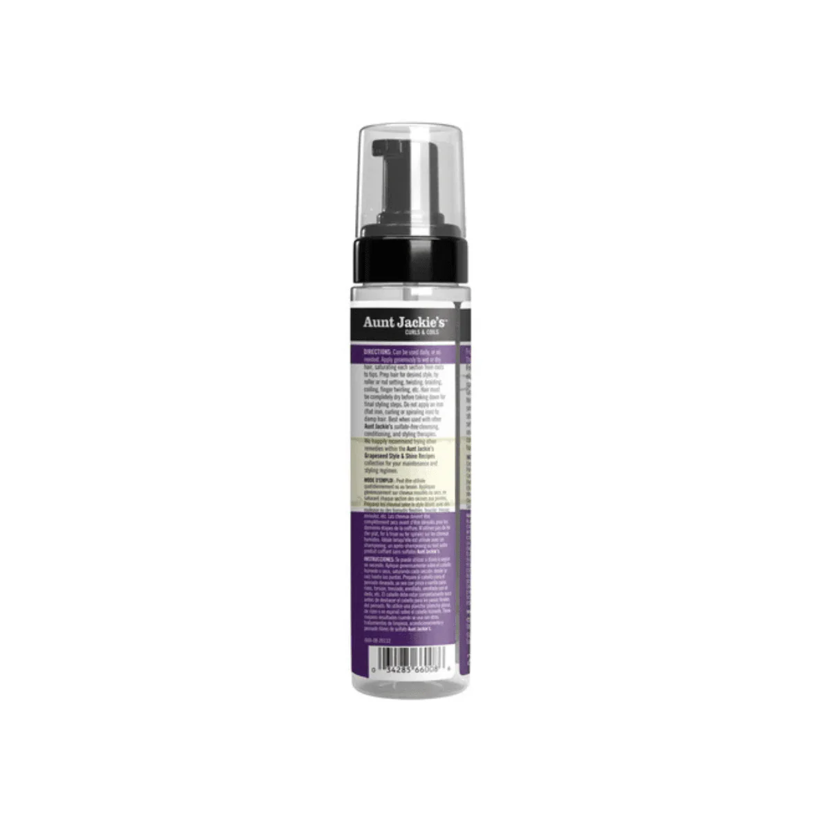 Aunt Jackie's Frizz Patrol Anti-Poof Setting Mousse 8.5oz purple canister