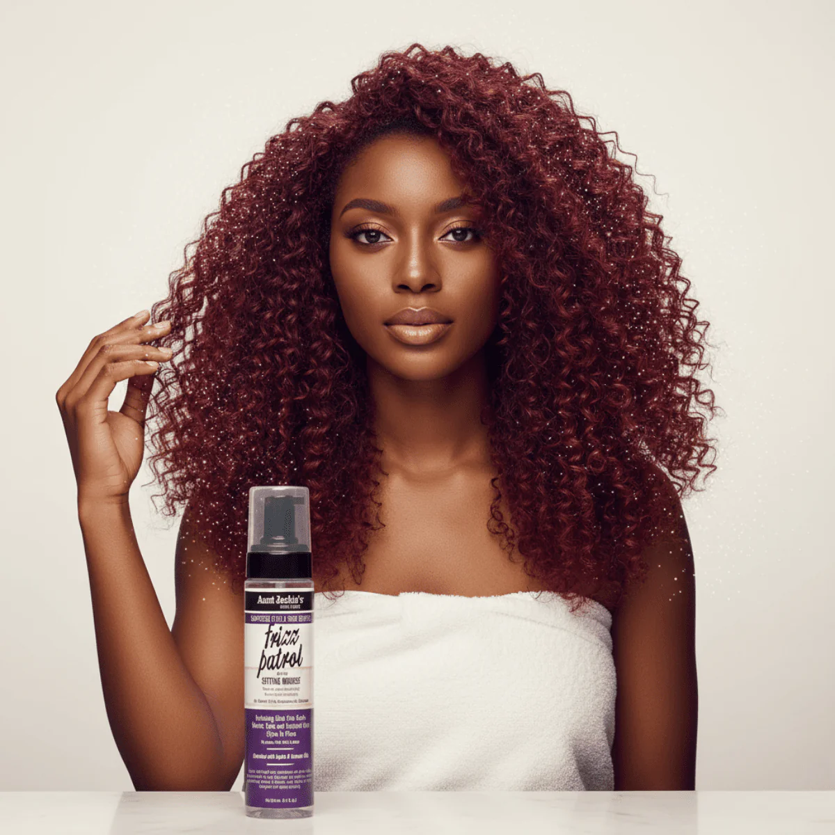 Aunt Jackie's Frizz Patrol Anti-Poof Setting Mousse 8.5oz spray bottle