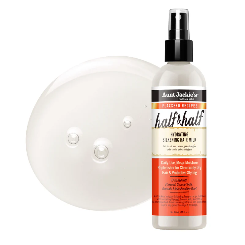 Aunt Jackie's Flaxseed Half & Half hydrating silkening hair milk spray 355ml
