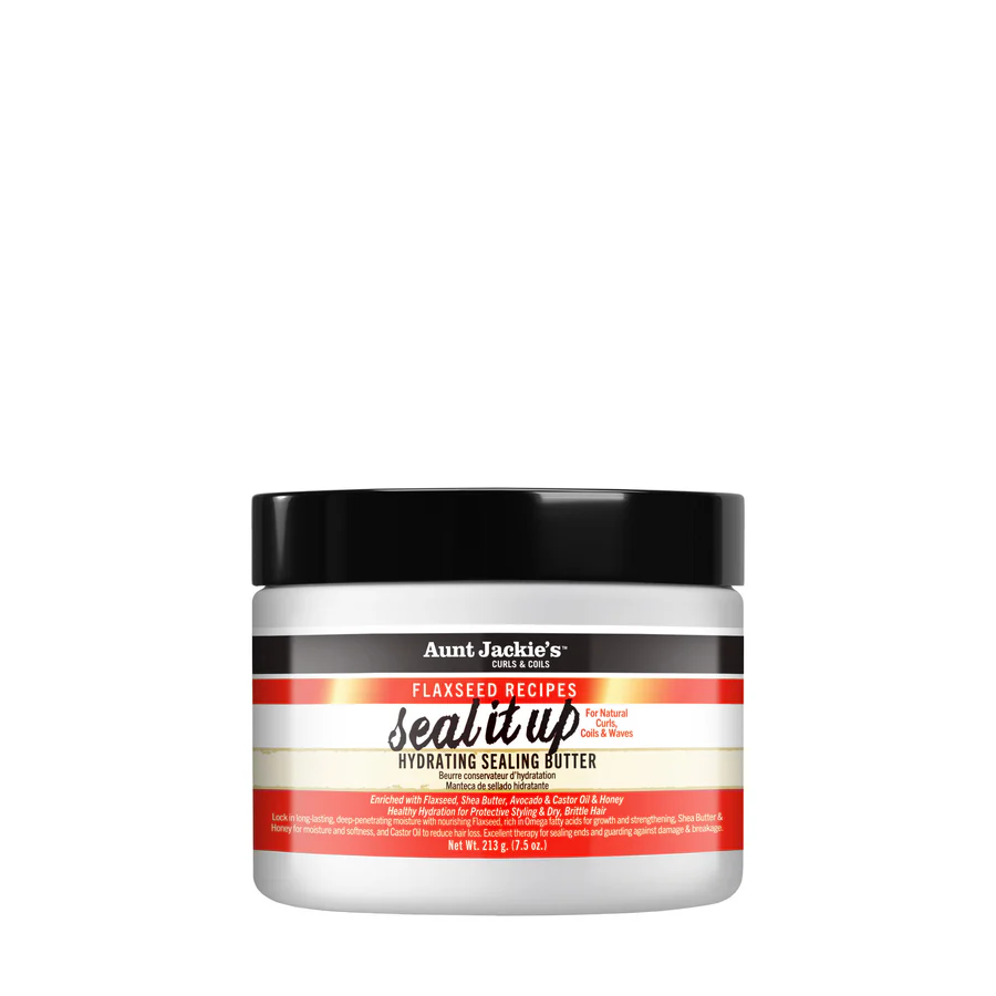 Aunt Jackie's Flaxseed Recipes Seal It Up hydrating sealing butter jar, 7.5 oz