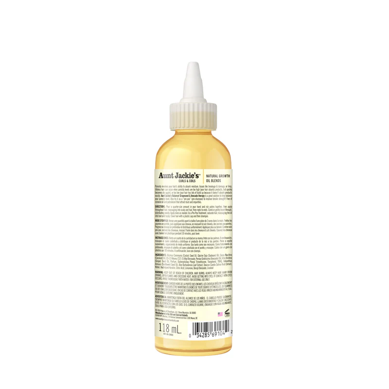 Aunt Jackie's Natural Growth Oil Blends Balance grapeseed avocado pre-shampoo treatment 118ml