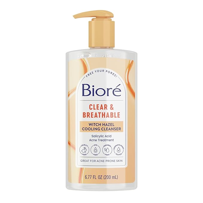 Bioré Clear & Breathable Witch Hazel Cooling Cleanser 6.77 oz bottle