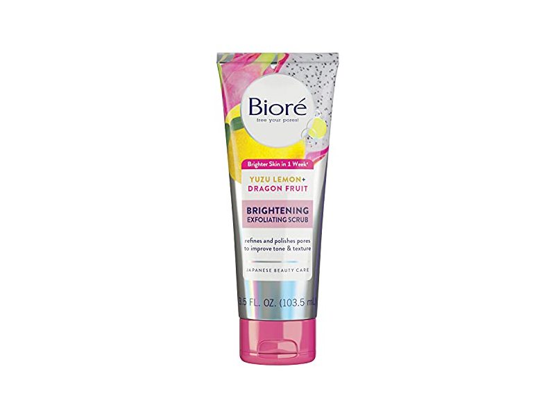 Biore Brightening Exfoliating Scrub with Yuzu Lemon and Dragon Fruit 103.5ml
