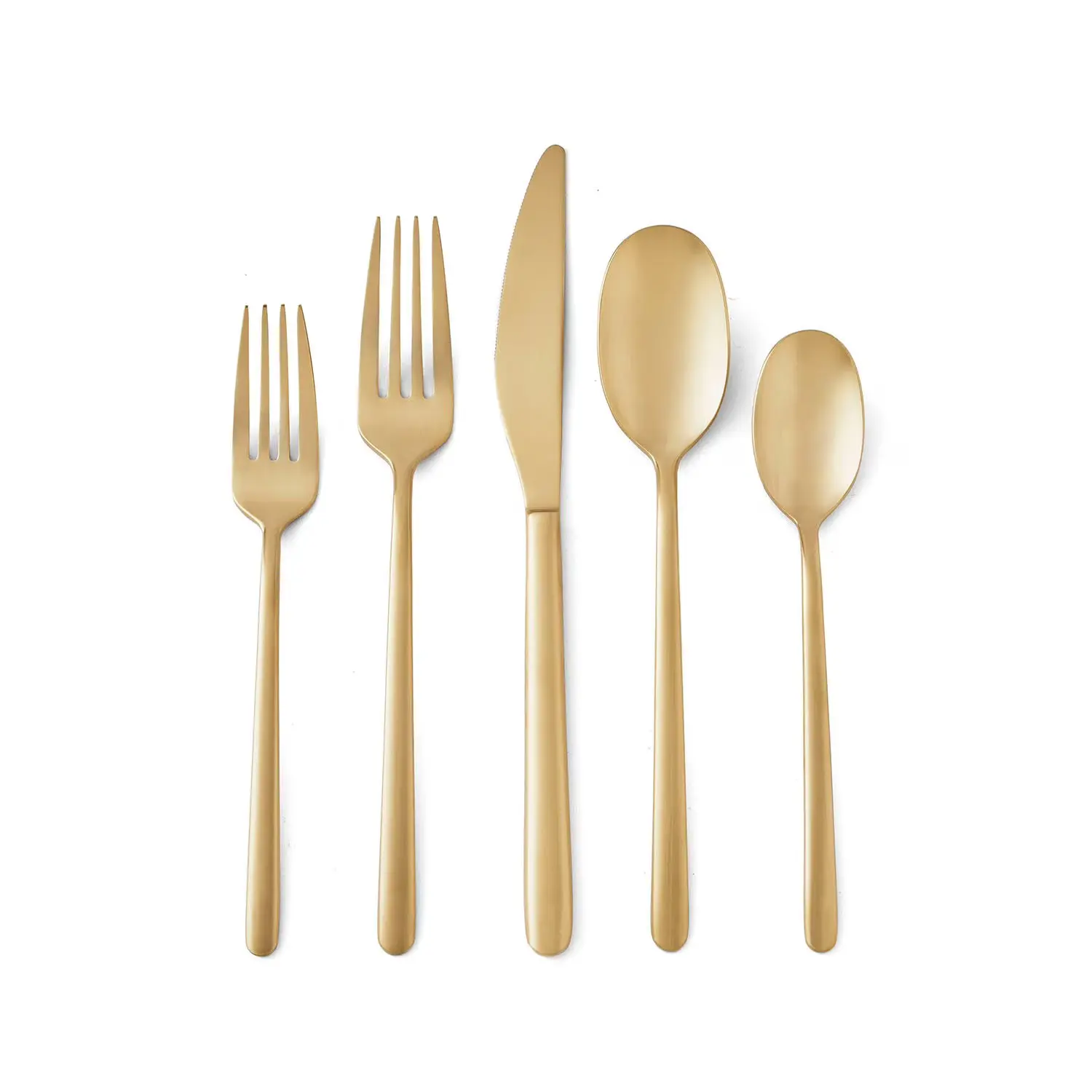 Member's Mark Premium matte gold 20 piece flatware set with forks, knives and spoons