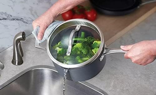 Member's Mark hard anodized aluminum cookware set with strainer lid, fifteen pieces