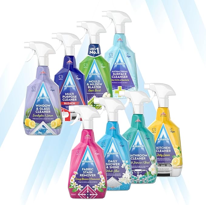 Astonish Antibacterial Surface Cleanser trigger spray bottle, light blue
<br/>