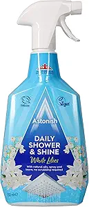 Astonish Daily Shower Cleaner trigger spray bottle blue white design