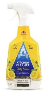Astonish Kitchen Cleaner trigger spray bottle, citrus scent, yellow label