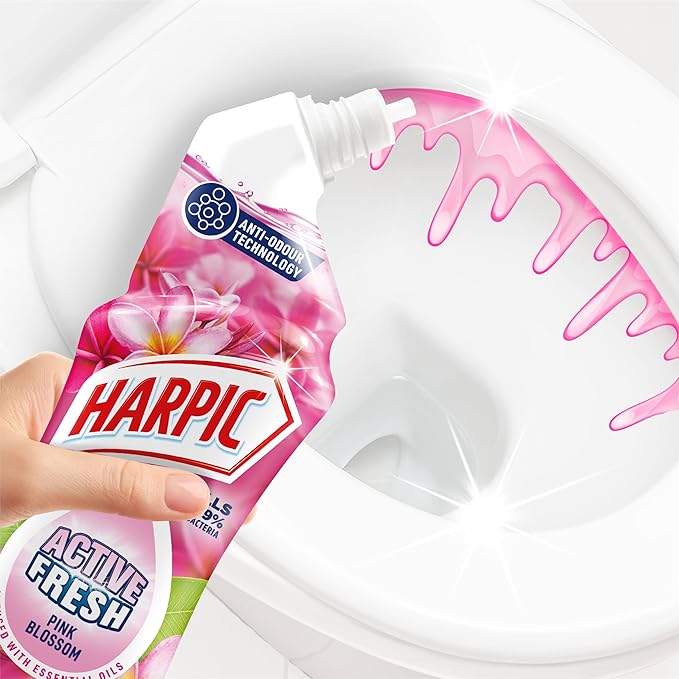 Harpic Active Cleaning Gel 750ml Pink Blossom toilet cleaner bottle