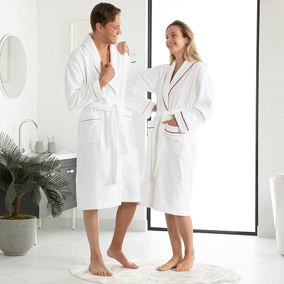 White pearl prestige High Quality Turkish Cotton Terry Towelling Bath Robes — photo 7