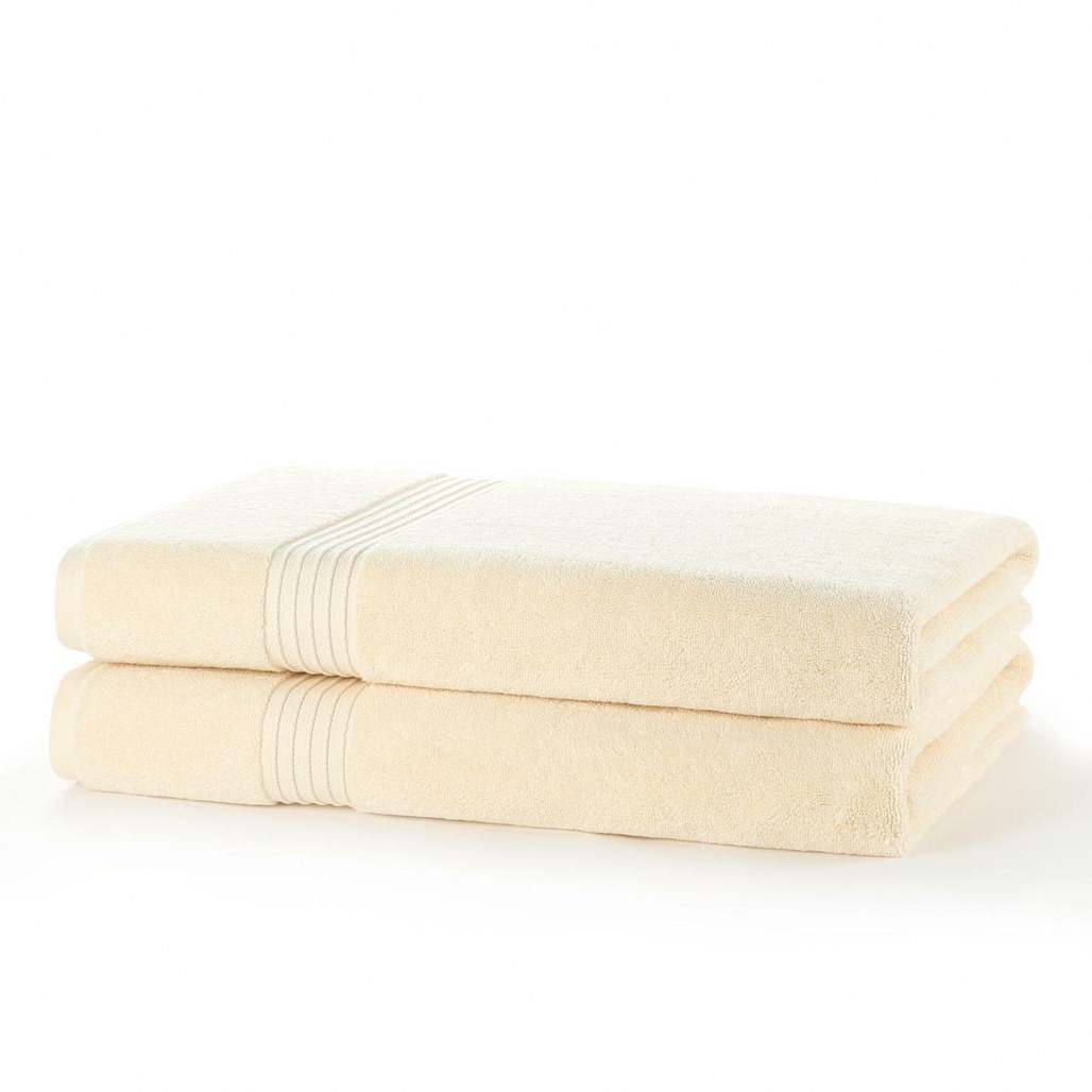 Royal Egyptian 700 GSM bath sheets, cream, set of two towels