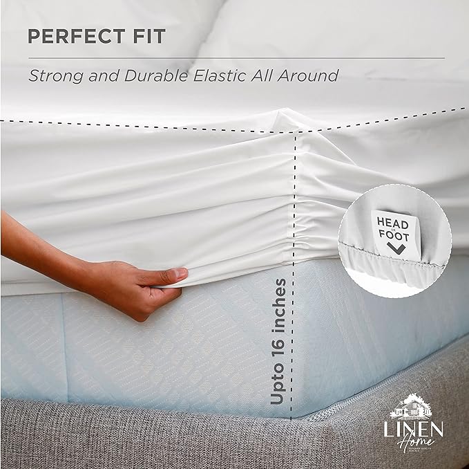 200TC 100% cotton percale fitted sheet white 16 inch extra deep double
this