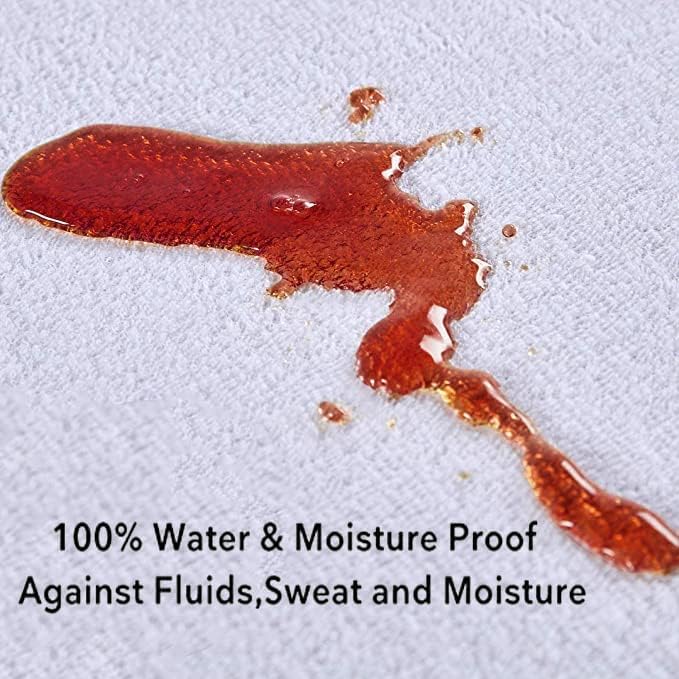Px waterproof terry towelling mattress protector super king size with stain demonstration