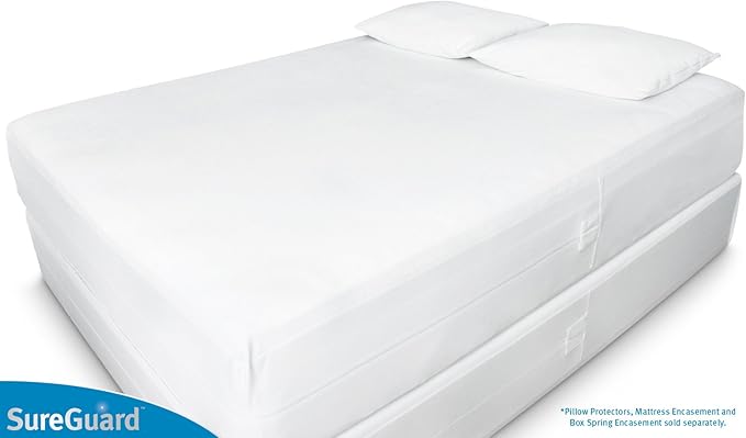 SureGuard 9 inch deep double mattress protector white waterproof