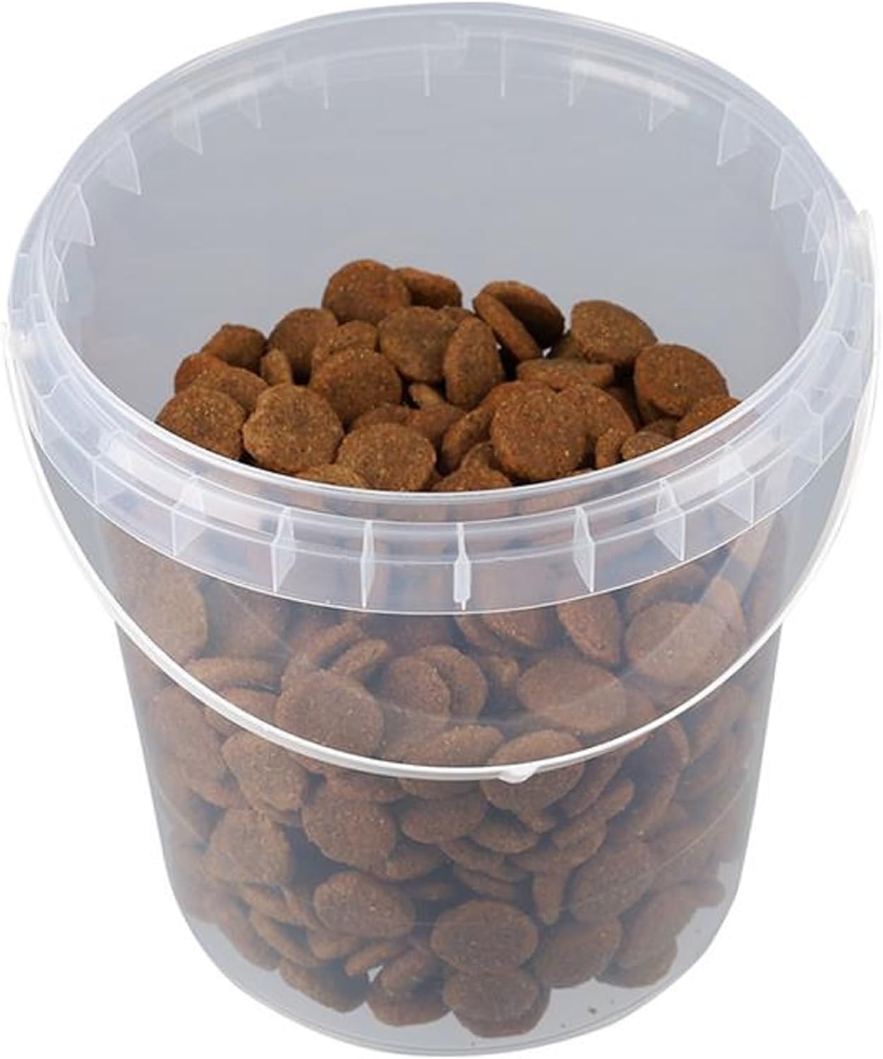 Clear round plastic bucket 10 litre with lid and handles