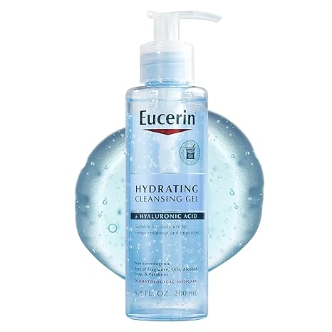 Eucerin Hydrating Cleansing Gel with Hyaluronic Acid 200ml pump bottle