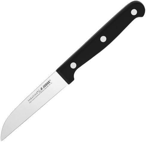 Judge Sabatier peeling knife 8.9cm black handle stainless steel blade