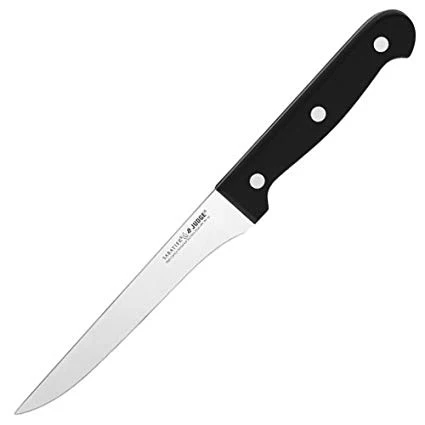Judge Sabatier 14cm boning knife with black handle and silver blade