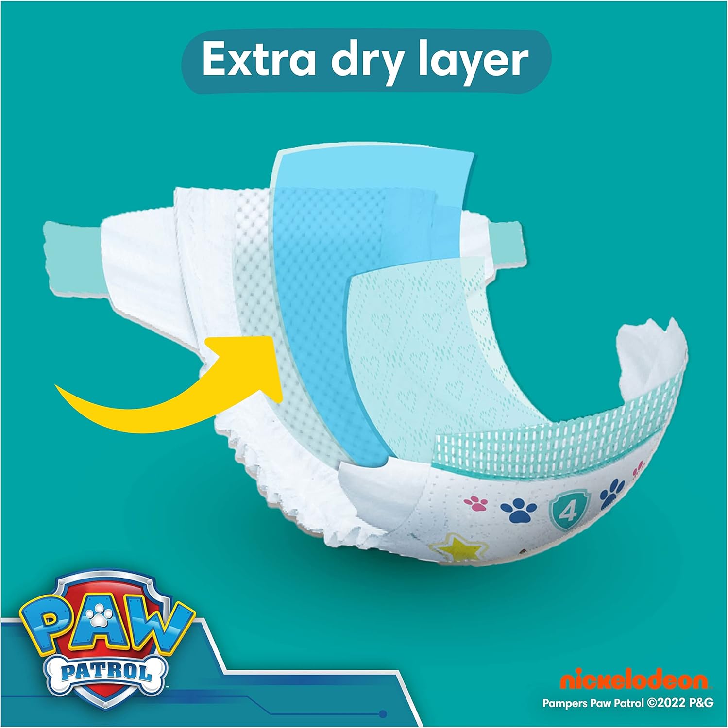 Pampers Paw Patrol Baby Dry Nappies Size 3, 234 pack with extra dry layer