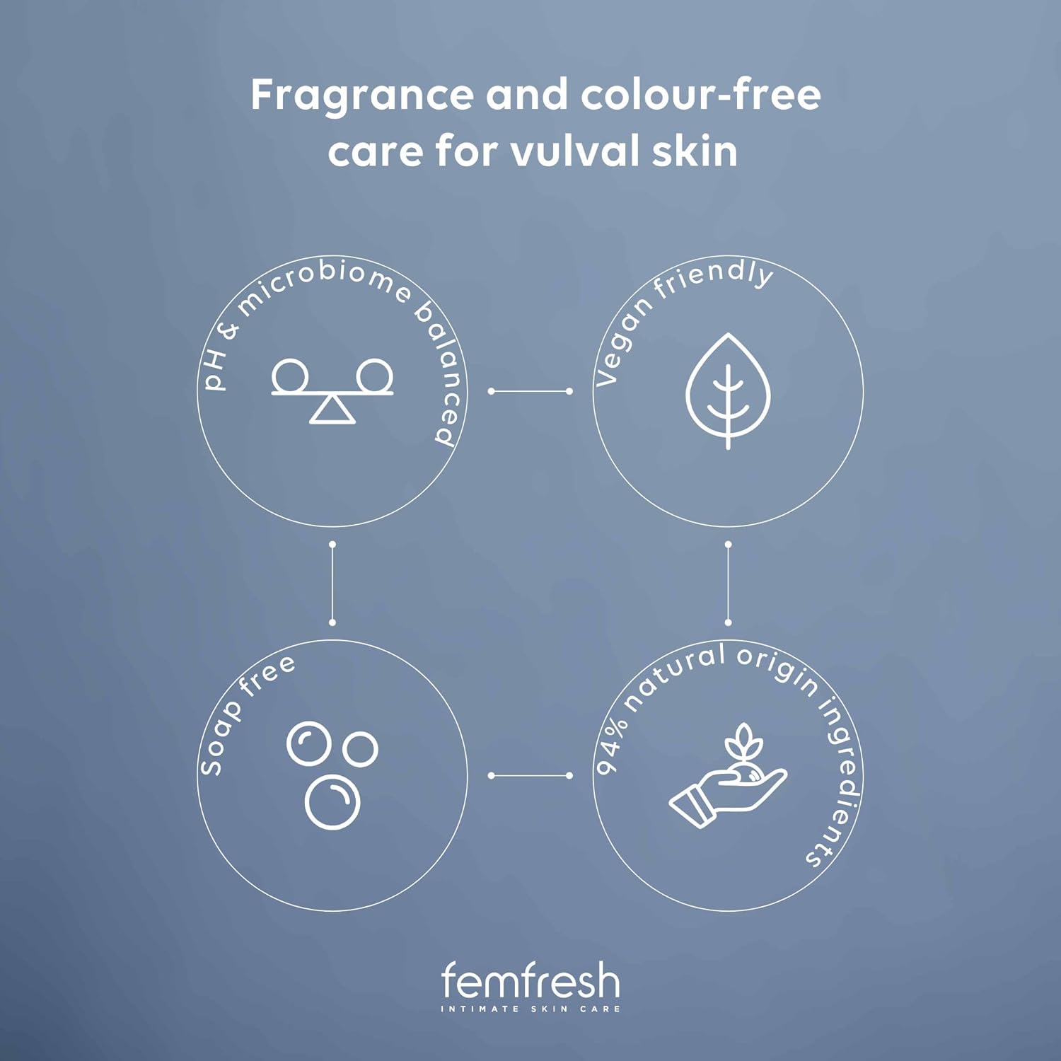 Femfresh Sensitive Wash 250ml intimate skin care product with features displayed