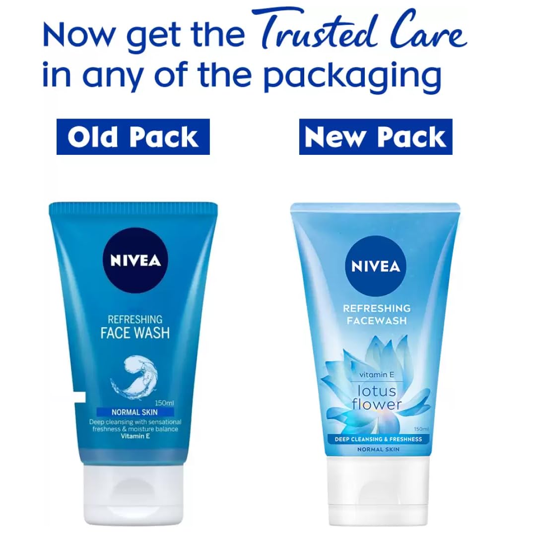 Nivea Refreshing Facewash Gel 150ml with Vitamin E and Lotus Flower