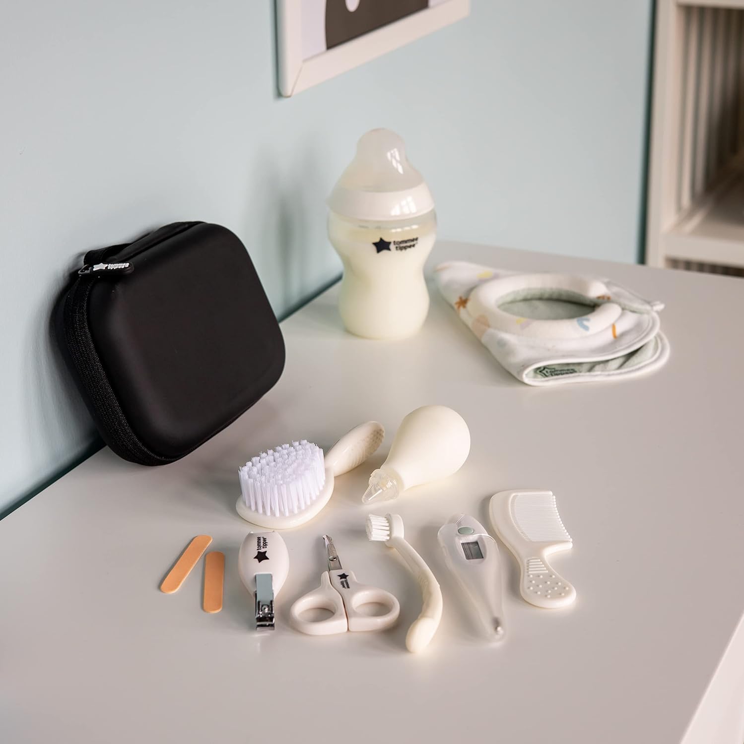 Tommee Tippee Closer to Nature nine-piece healthcare and grooming kit with bottle