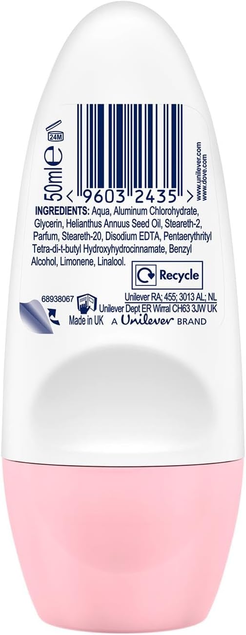 Dove Advanced Care roll on deodorant 50ml pomegranate and lemon with pink base