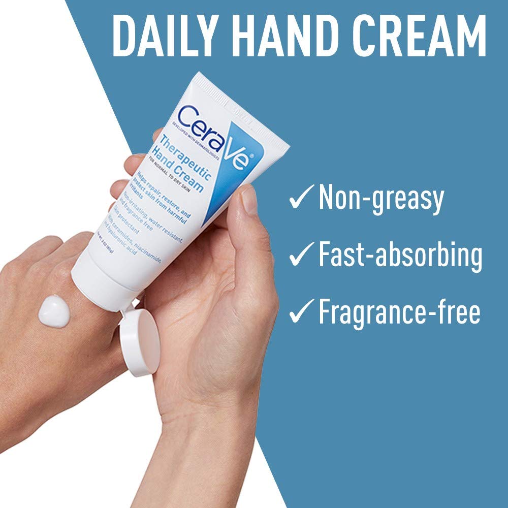 CeraVe Therapeutic Hand Cream 3 oz white tube with blue label