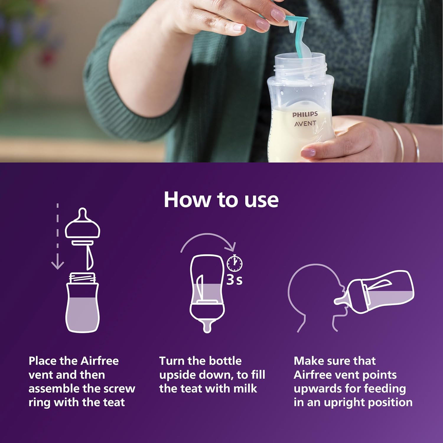 Philips Avent Natural Response 3.0 AirFree Vent feeding bottle set