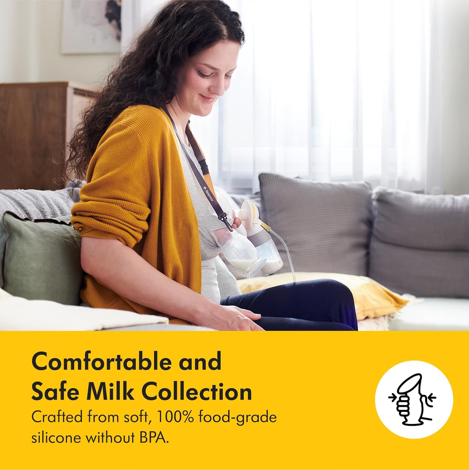 Medela silicone breast milk collector, food-grade, BPA-free
