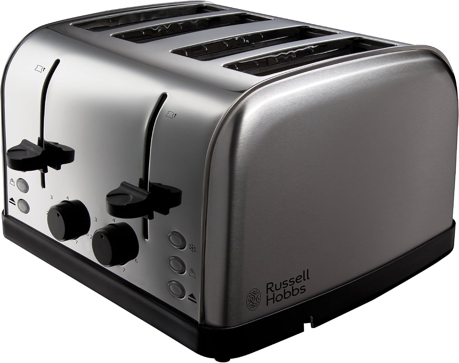 Russell Hobbs Futura 4 slice brushed stainless steel toaster with controls