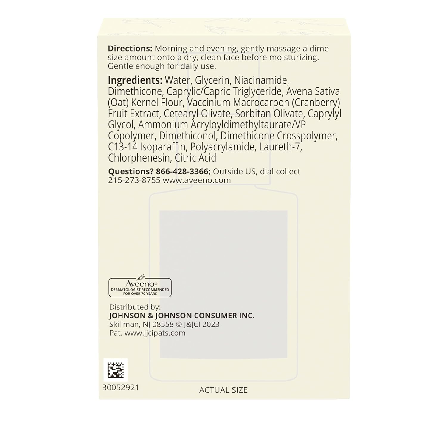 Aveeno Calm Restore Age Renewal Serum for sensitive skin, 1 fl oz bottle