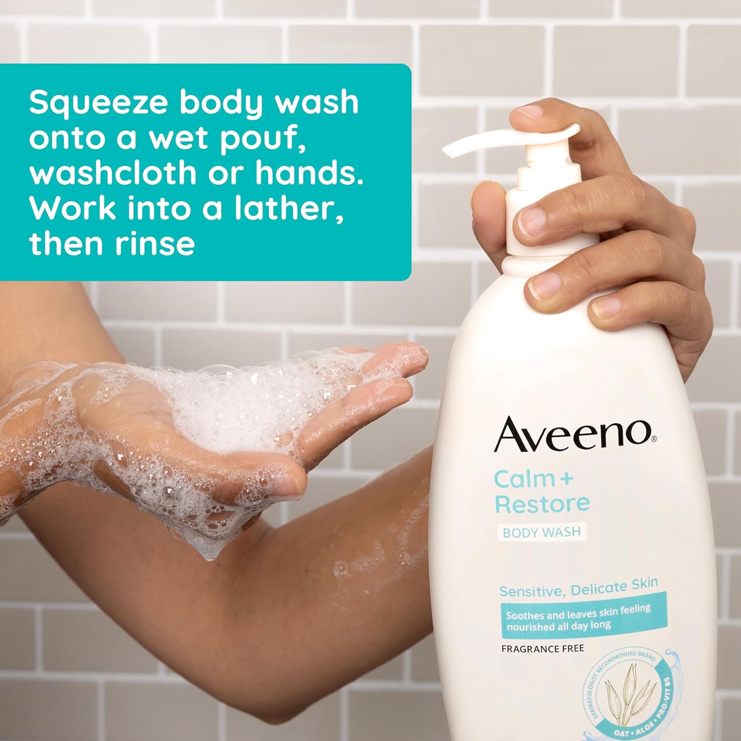 Aveeno Calm + Restore Daily Body Wash for Sensitive Skin 18 fl oz
