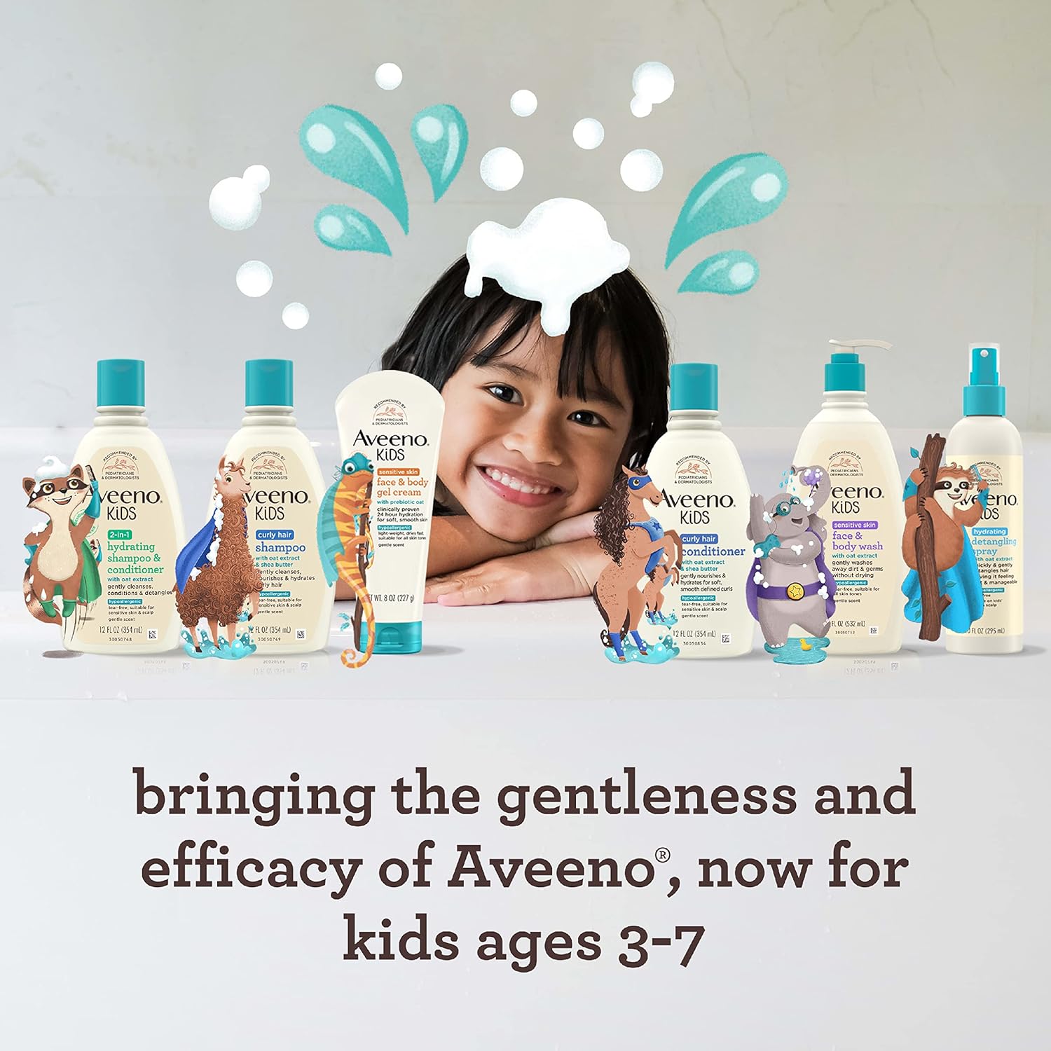 Aveeno Kids Curly Hair Hydrating Conditioner 12 fl oz bottle turquoise cap