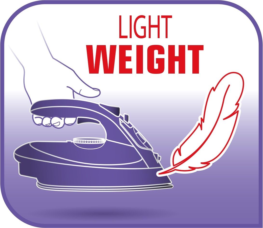 Tefal Freemove Air FV6520G0 cordless steam iron purple lightweight design
 
Human: Alternative version, closer look at the iron itself