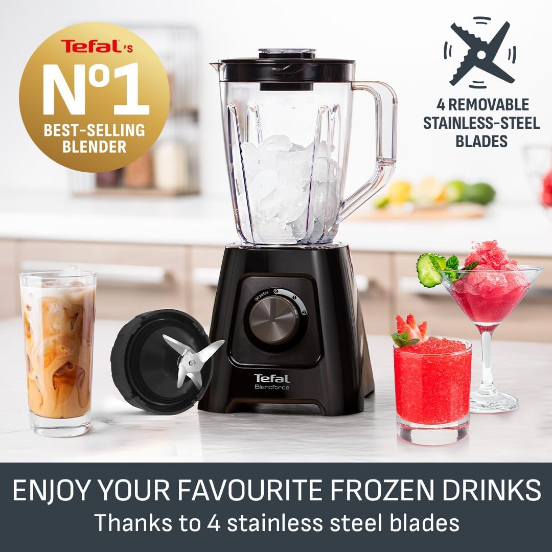 Tefal Blendforce II black jug blender, 1.5L capacity, 600W power