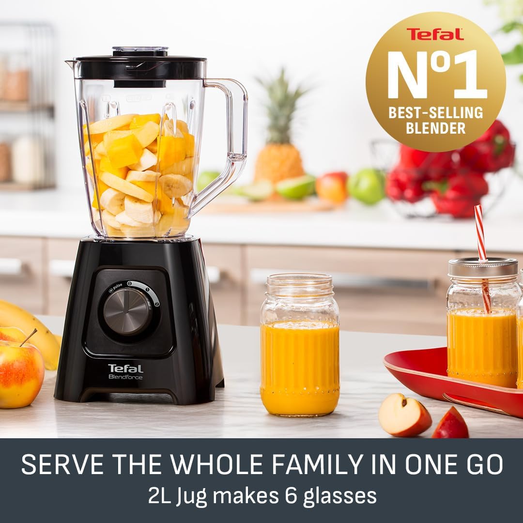 Tefal Blendforce II black jug blender with 1.5L capacity and 600w power