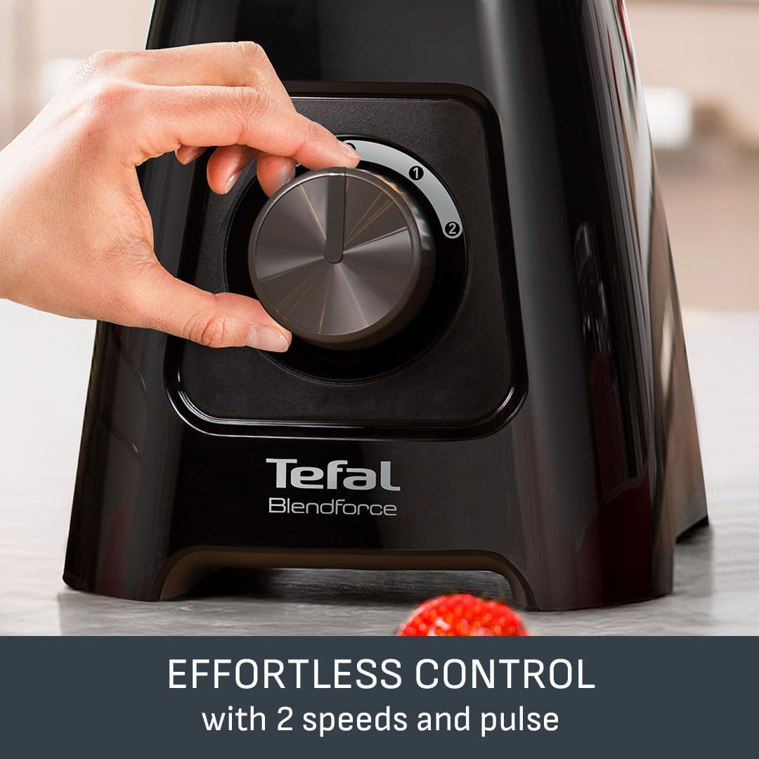 Tefal Blendforce II black jug blender with two-speed dial control