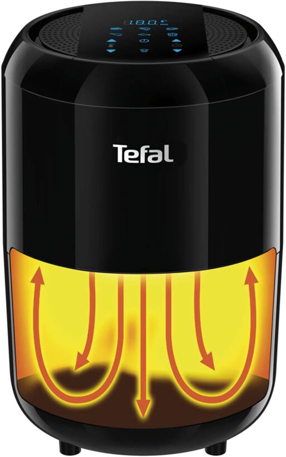 Tefal Easy Fry Compact black air fryer with digital controls and heating display