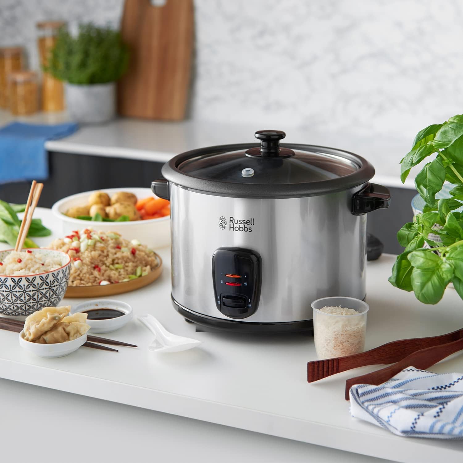 Russell Hobbs stainless steel rice cooker steamer 1.8L with keep warm function
