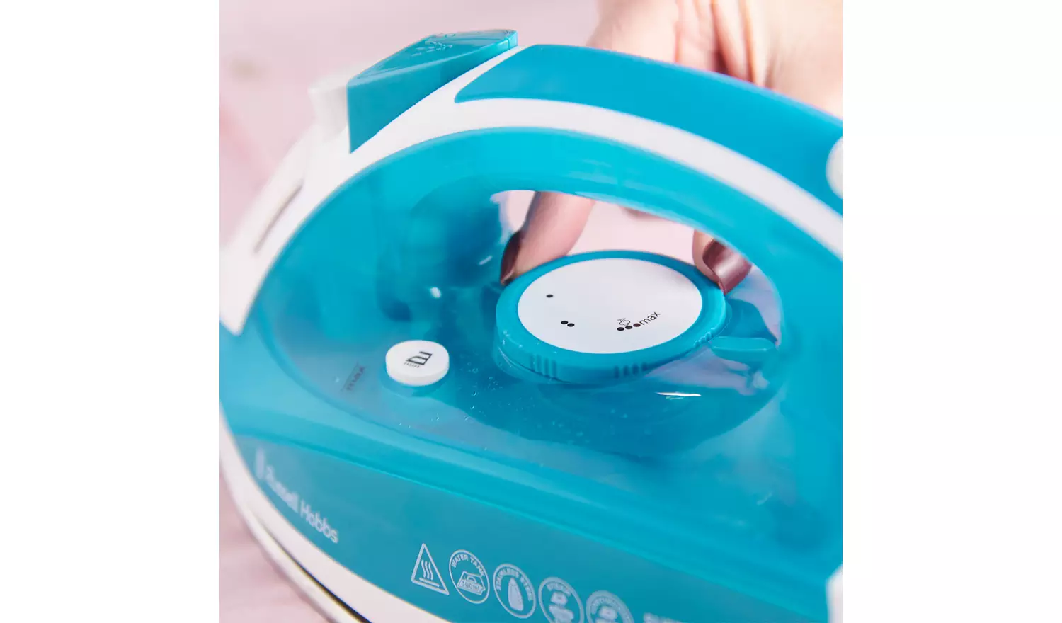 Russell Hobbs Supreme Steam Traditional Iron 23061 turquoise white with controls