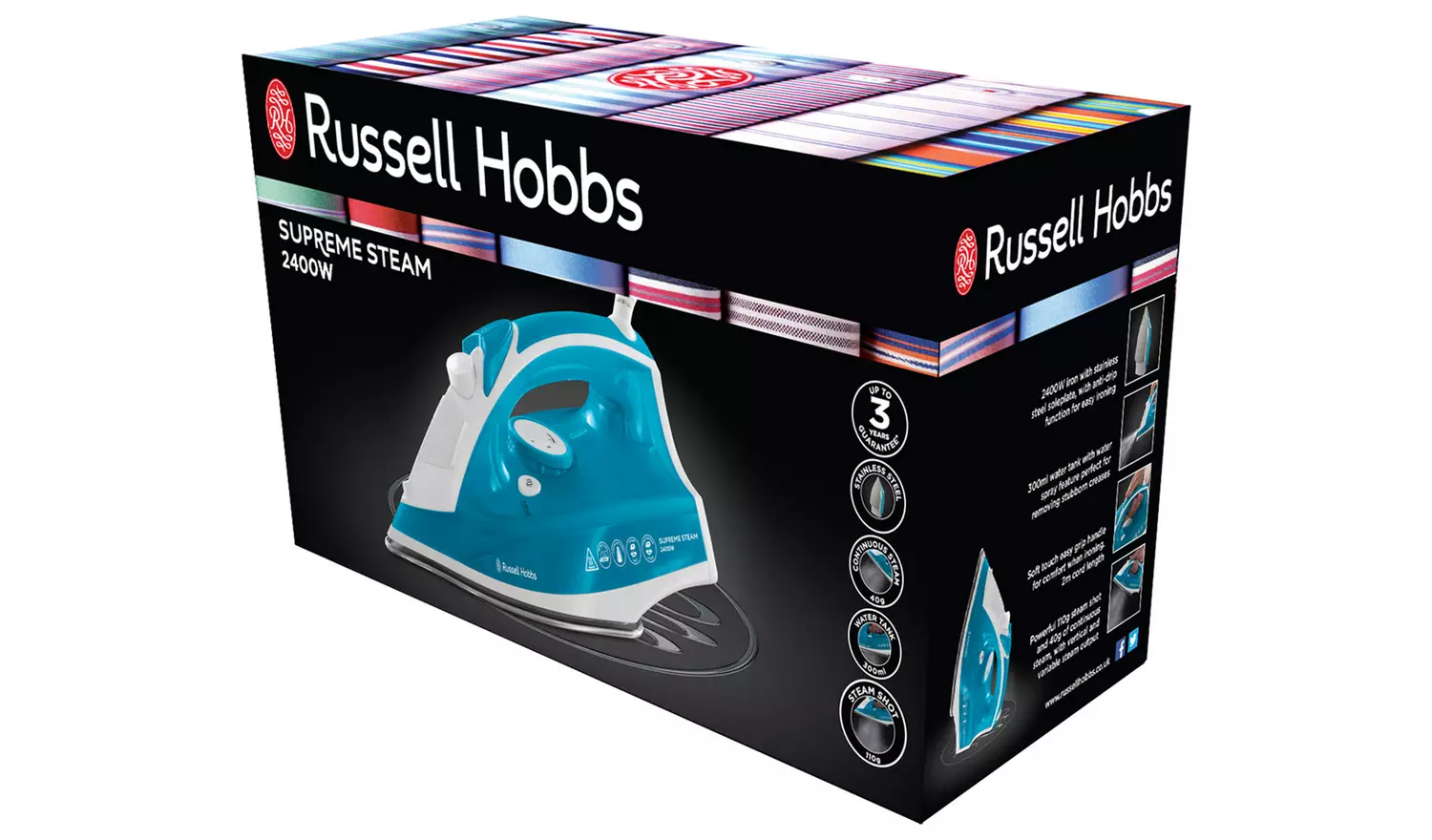 Russell Hobbs Supreme Steam traditional iron 2400W blue and white