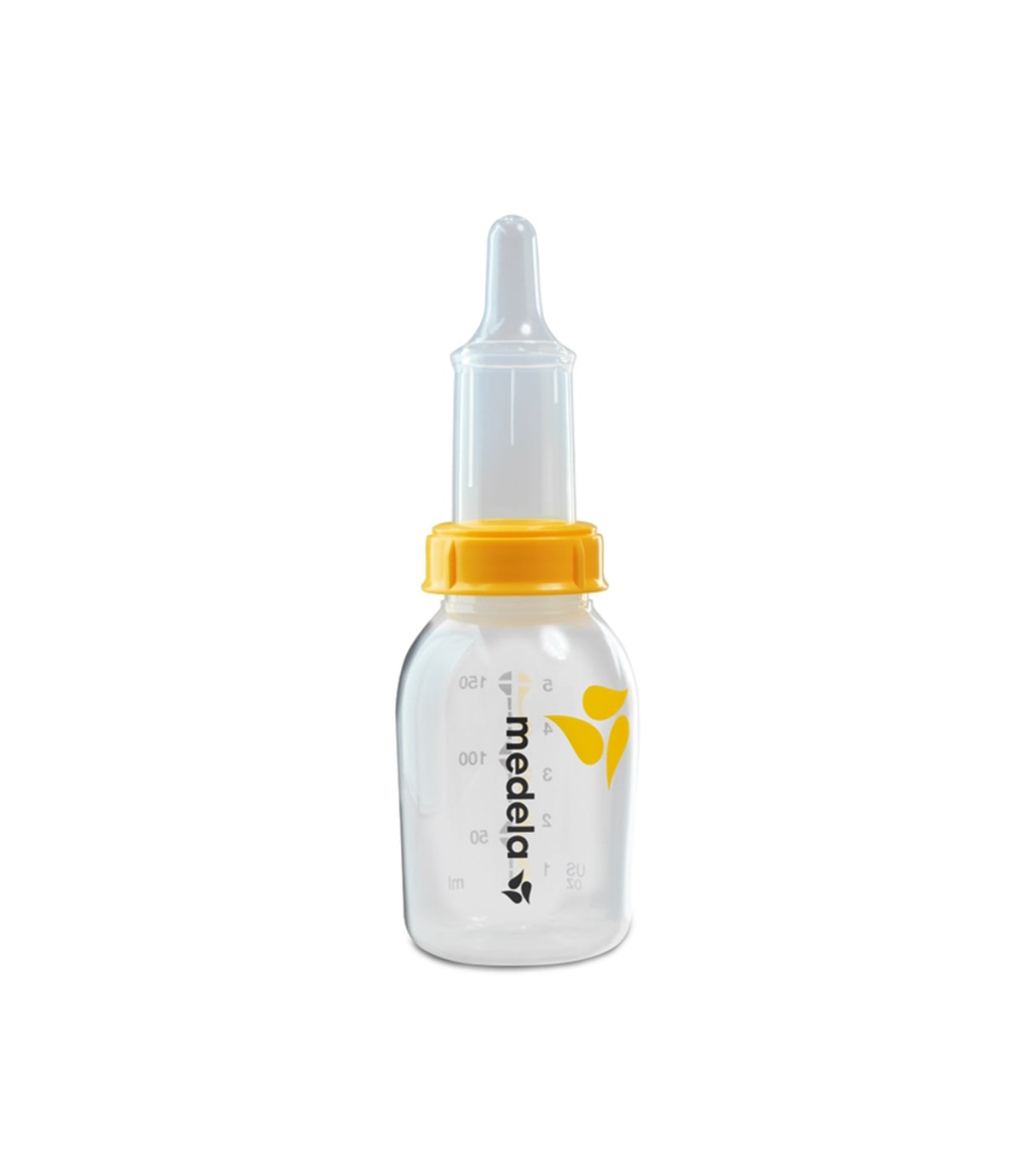 Medela SpecialNeeds Feeder bottle with yellow valve and measurement markings