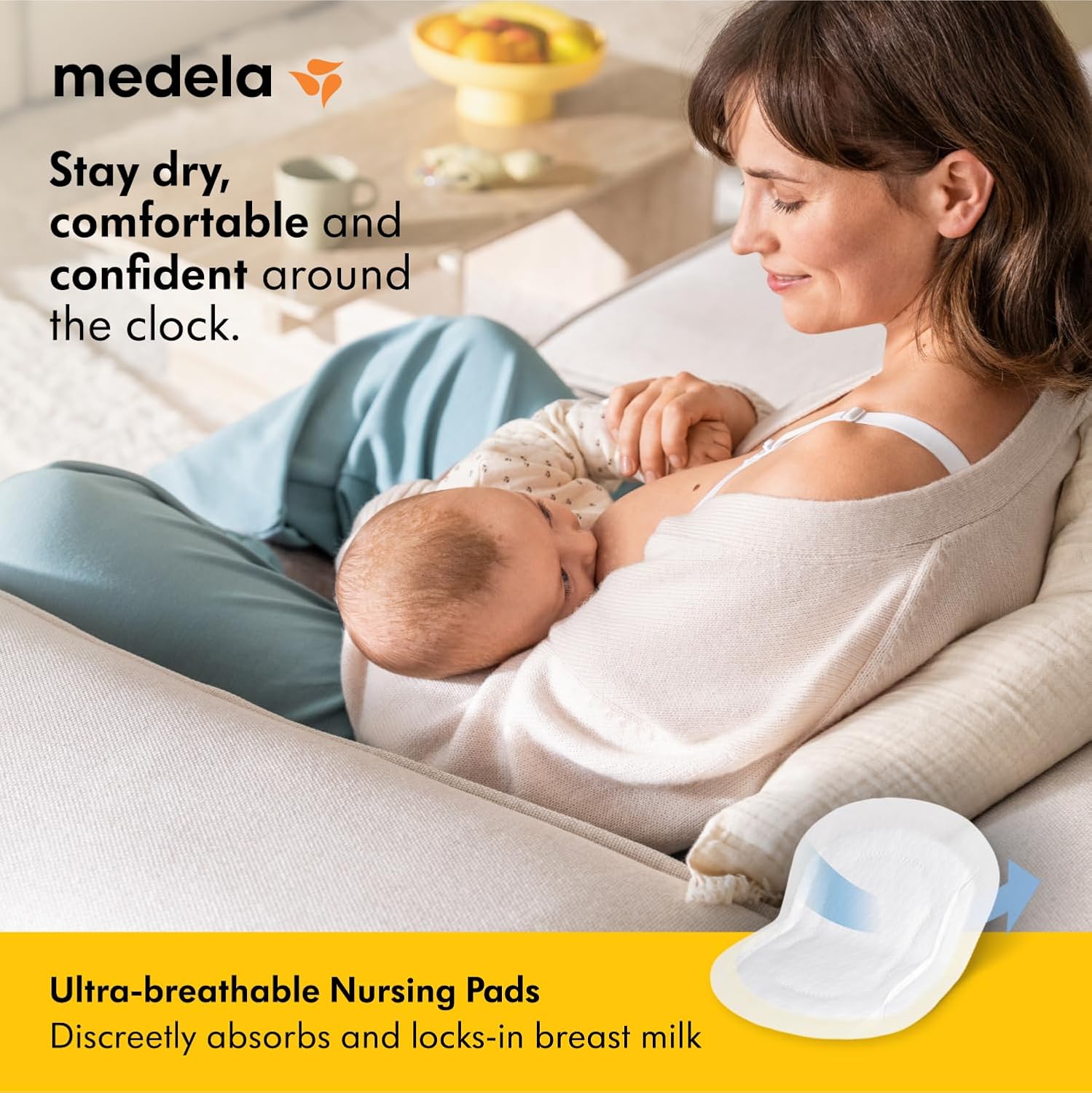 Medela Safe & Dry Ultra Thin Disposable Nursing Pads, 60 pack